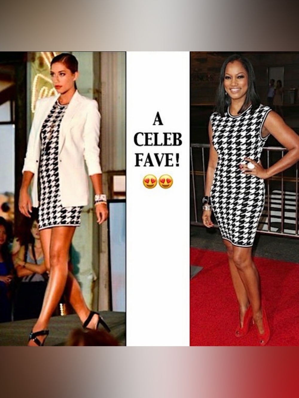 Ronny Kobo Black & White Houndstooth Knit Dress | Bodycon Chic | Designer